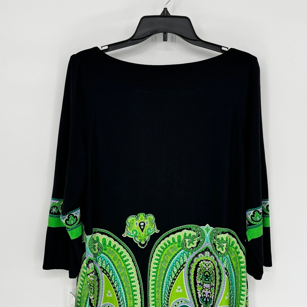 Tiana B. Black Dress with Green Paisley Print - Picture 9 of 14
